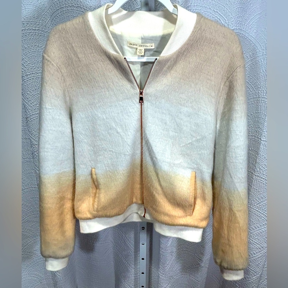 Paper Crown Anthropologie Yellow Ombré Full Zip Medium